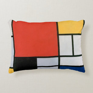 Cojín Decorativo Impresión de la composición de Piet Mondrian en ro