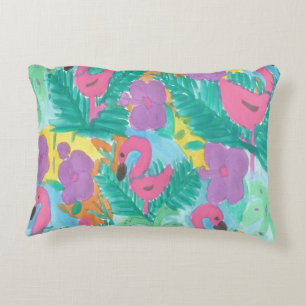 Cojín Decorativo Impresión de la jungla tropical Flamingo