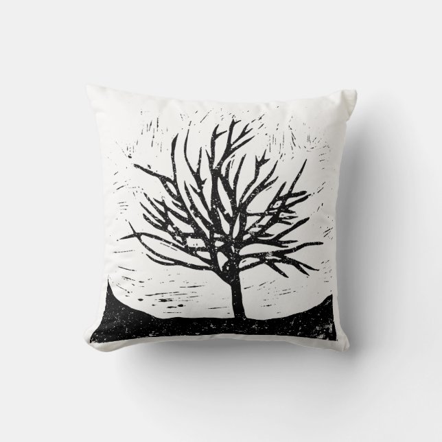 Cojín Decorativo Impresión de león de árbol otoñal (Anverso)