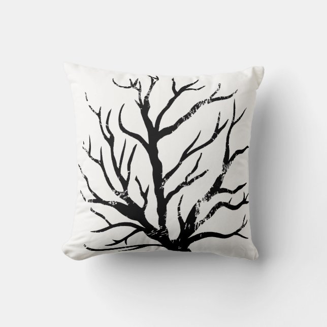 Cojín Decorativo Impresión de león de árbol otoñal (Anverso)