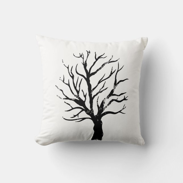 Cojín Decorativo Impresión de león de árbol otoñal (Anverso)