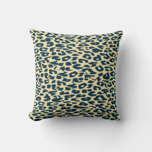 Cojín Decorativo Impresión de leopardo azul