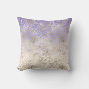 Cojín Decorativo Impresión de leopardo de oro morado de oro girado