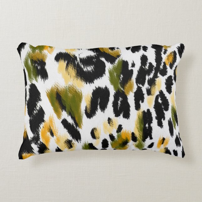 Cojín Decorativo Impresión de leopardo: fondo de textura animal (Anverso)