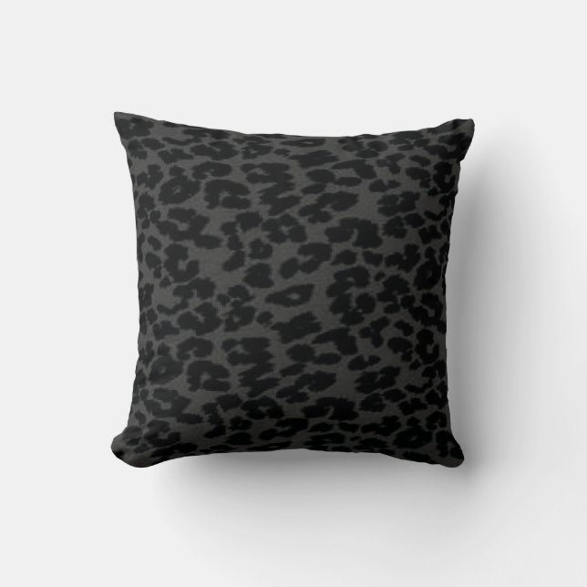 Cojín Decorativo Impresión de leopardo negro (Anverso)