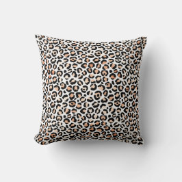 Cojín Decorativo Impresión de Leopardo Negro de Peach blanco       