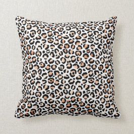 Cojín Decorativo Impresión de Leopardo Negro de Peach blanco