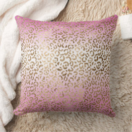 Cojín Decorativo Impresión de Leopardo Ombre Rosa
