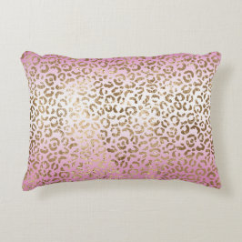 Cojín Decorativo Impresión de Leopardo Ombre Rosa