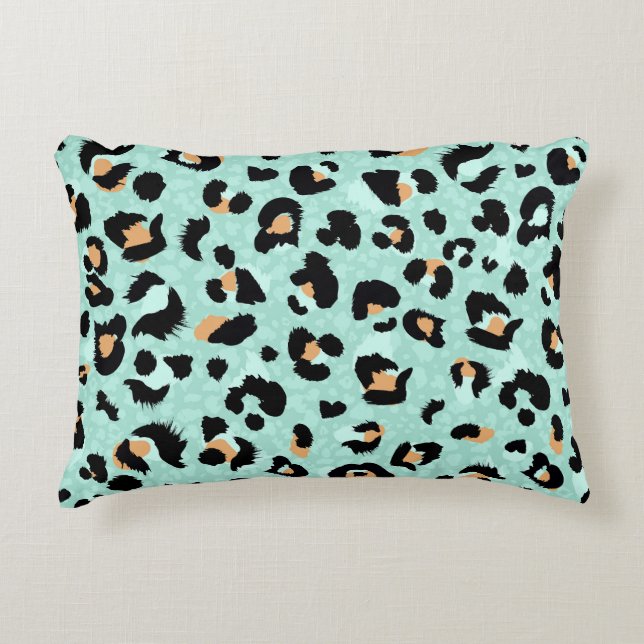 Cojín Decorativo Impresión de leopardo, patrón animal (Anverso)