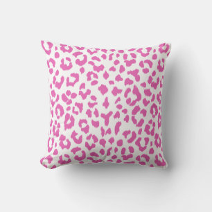 Cojín Decorativo Impresión de leopardo rosa con monograma