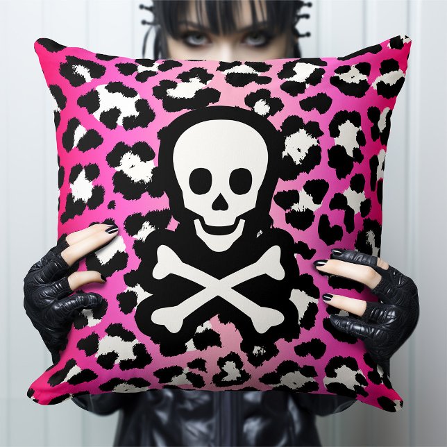 Cojín Decorativo Impresión de leopardo rosa Jolly Roger Pirate (Subido por el creador)