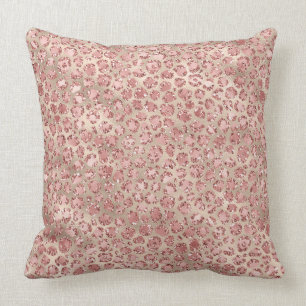 Cojín Decorativo Impresión de leopardo rosa Purpurina Gold Rubor P