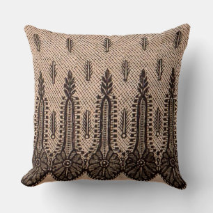 Cojín Decorativo impresión de malla floral negra