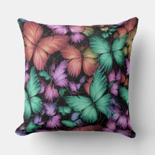 Cojín Decorativo Impresión de mariposas coloridas