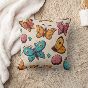 Cojín Decorativo Impresión de mariposas con problemas