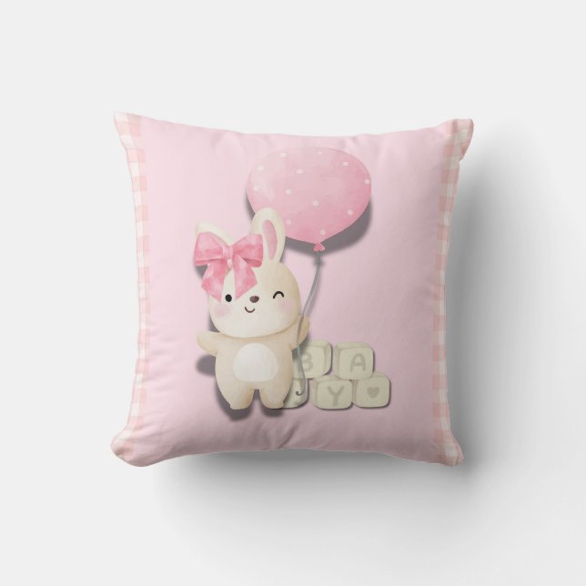 Cojín Decorativo Impresión de niñera conyugal para bebés - Pink Gin (Anverso)