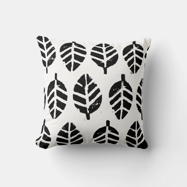 Cojín Decorativo Impresión de papa de patrón de hojas (Anverso)