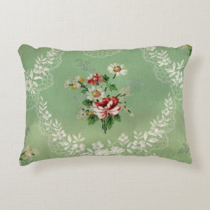 Cojín Decorativo Impresión de papel de escritorio verde vintage
