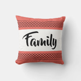 Cojín Decorativo Impresión de patrón familiar Tipografía elegante C
