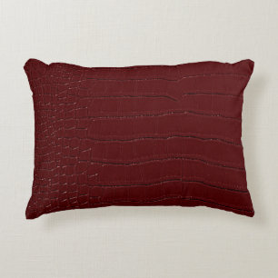 Cojín Decorativo Impresión de piel de cocodrilo rojo barnizada