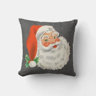 Cojín Decorativo Impresión de pizarra Santa Claus vintage Navidad
