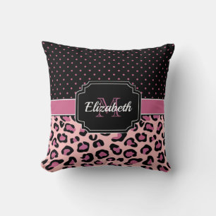 Cojín Decorativo Impresión de puntos y leopardo