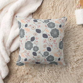 Cojín Decorativo Impresión de repetición de color azul gris oscuro