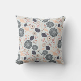 Cojín Decorativo Impresión de repetición de color azul gris oscuro