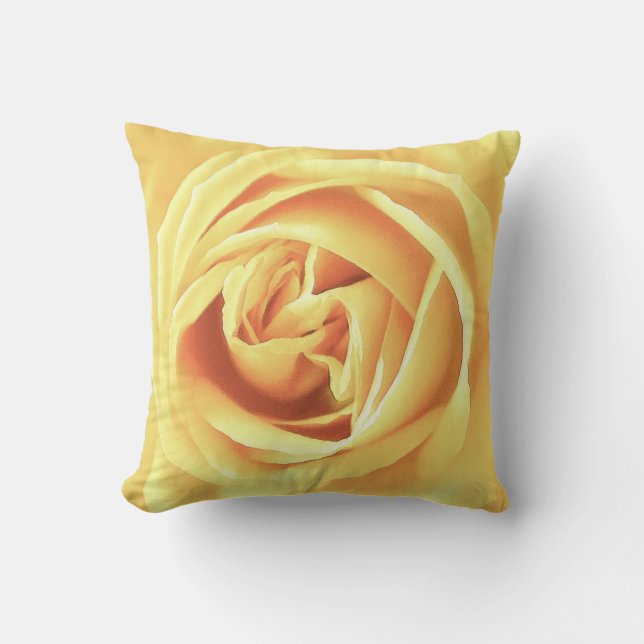 Cojín Decorativo Impresión de rosa amarilla (Anverso)