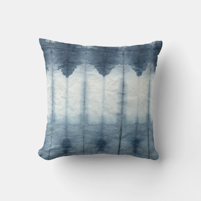 Cojín Decorativo Impresión de Shibori Indigio (Anverso)