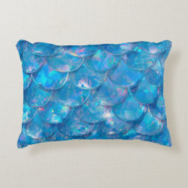 Cojín Decorativo Impresión de Sirena Azul Brillante
