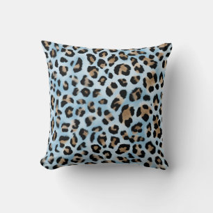 Cojín Decorativo Impresión De Tan Y Leopardo Azul