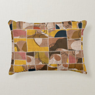 Cojín Decorativo Impresión de trama de tejido de mezcla de mosaico 