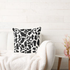 Cojín Decorativo Impresión de vaca en blanco y negro