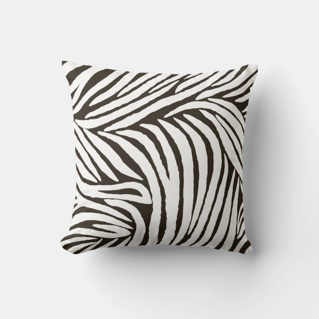 Cojín Decorativo Impresión de zebra marrón (Anverso)