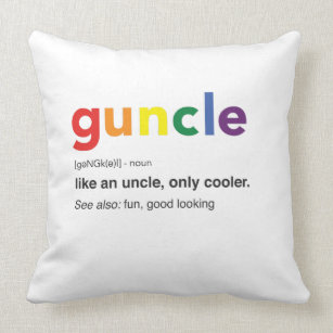 Cojín Decorativo Impresión divertida de la definición de Guncle