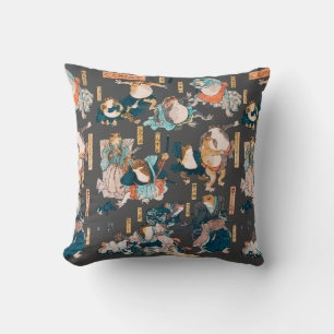 Cojín Decorativo Impresión en madera de rana japonesa Kuniyoshi Uki