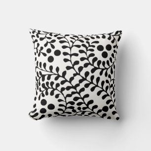 Cojín Decorativo Impresión en negro y blanco bastante floreada