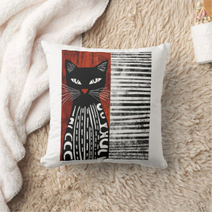Cojín Decorativo Impresión estilizada de bloques de gato