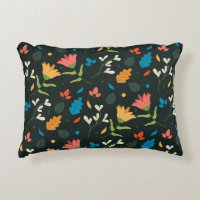 Impresión floral botánica negra