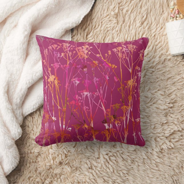 Cojín Decorativo Impresión floral magenta (Manta)