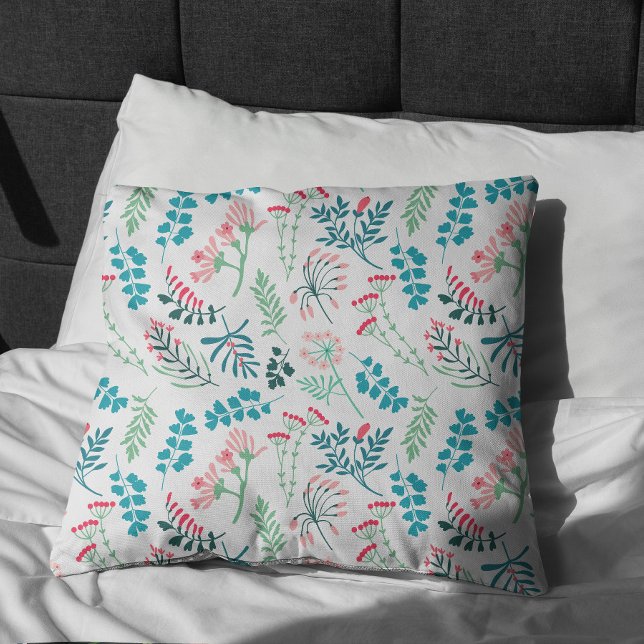 Cojín Decorativo Impresión floral moderna (Modern Floral Print Pillow)