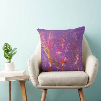 Cojín Decorativo Impresión floral morada y colorida