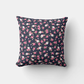 Cojín Decorativo Impresión floral vintage de Moda rosa y marina