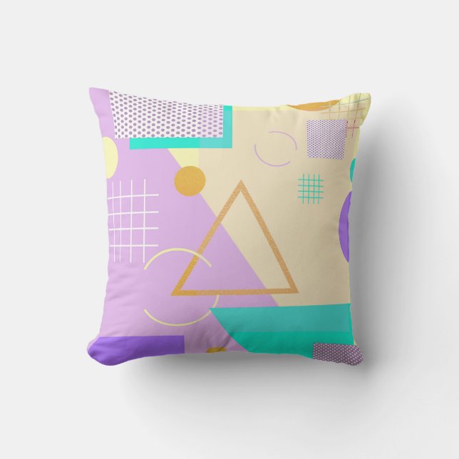 Cojín Decorativo Impresión geométrica amarilla (Anverso)