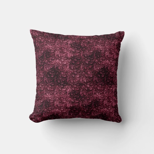 Cojín Decorativo Impresión Glam Burgundy Leopard (Anverso)