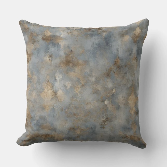 Cojín Decorativo Impresión marrón beige azul (Anverso)