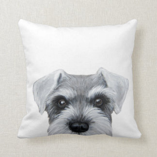 Cojín Decorativo Impresión original gris y blanca del Schnauzer, de