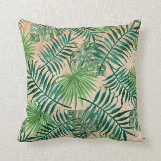Cojín Decorativo IMPRESIÓN, palmeras y helechos TROPICALES del